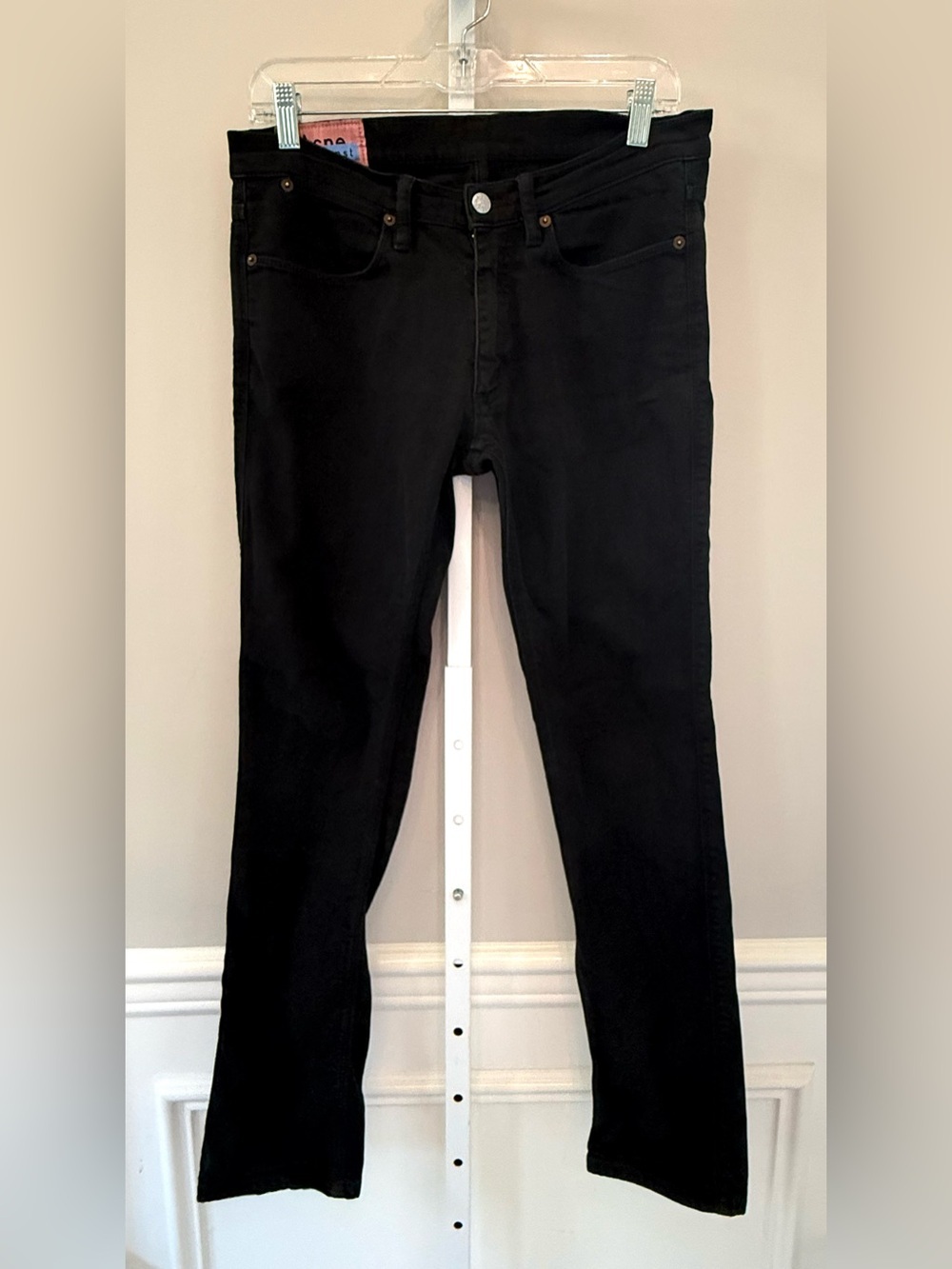 Acne Studios Black Slim Fit Jeans 5 Pocket Stretch Denim Men’s Designer
